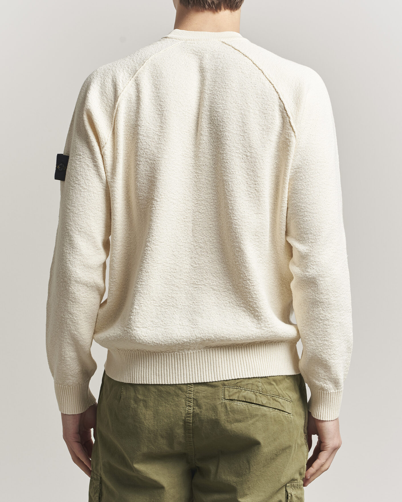 Men | Sweaters & Knitwear | Stone Island | Raw Hand Organic Cotton Crewneck Ivory