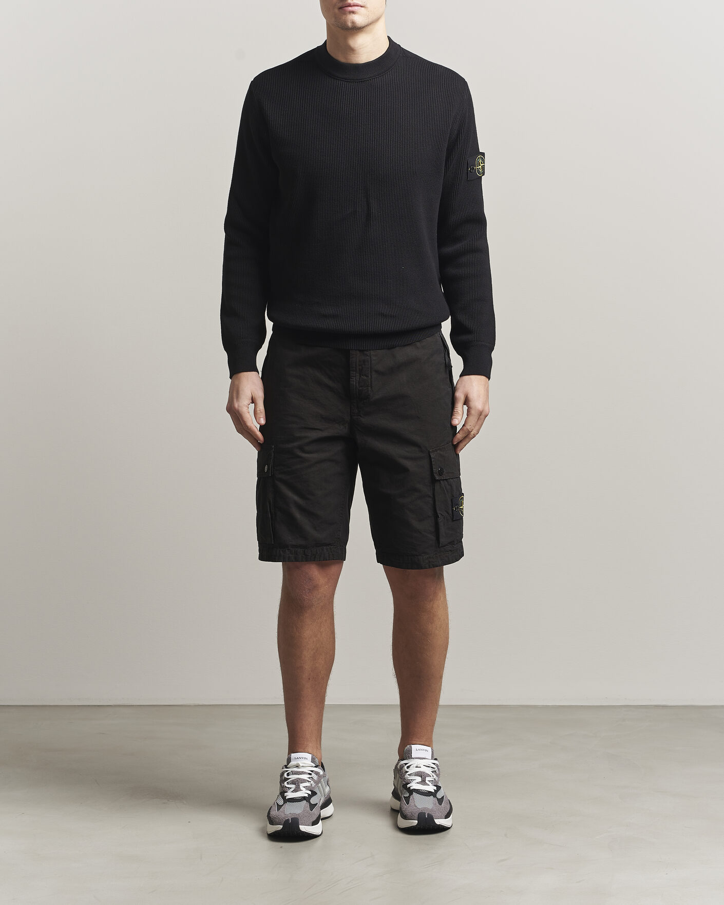 Men | Sweaters & Knitwear | Stone Island | Ribbed Soft Organic Cotton Crewneck Black