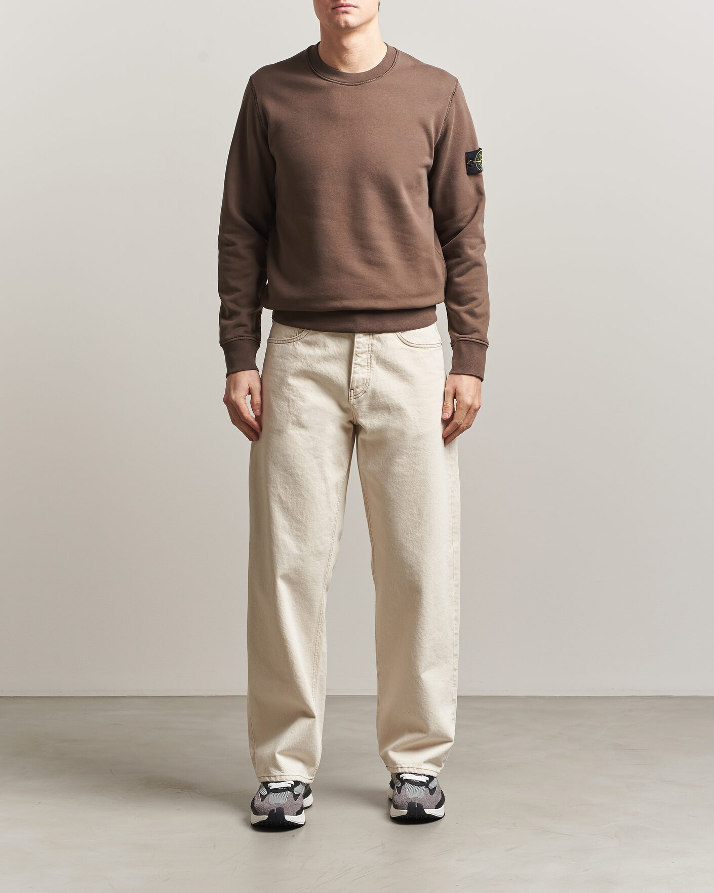 Men | Sweaters & Knitwear | Stone Island | Garment Dyed Fleece Sweatshirt Umber
