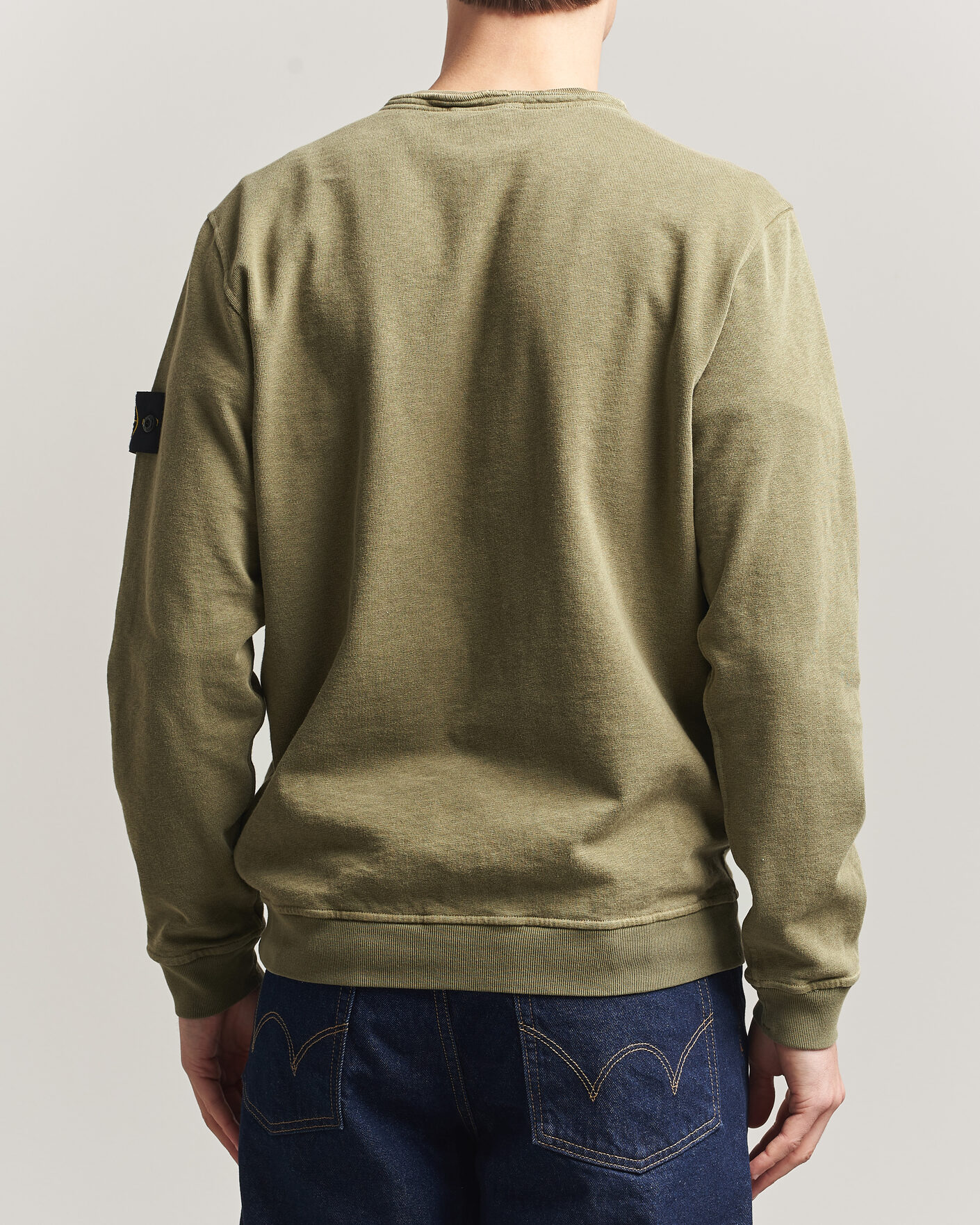 Men | Sweaters & Knitwear | Stone Island | Old Dyed Cotton Sweatshirt Military Green