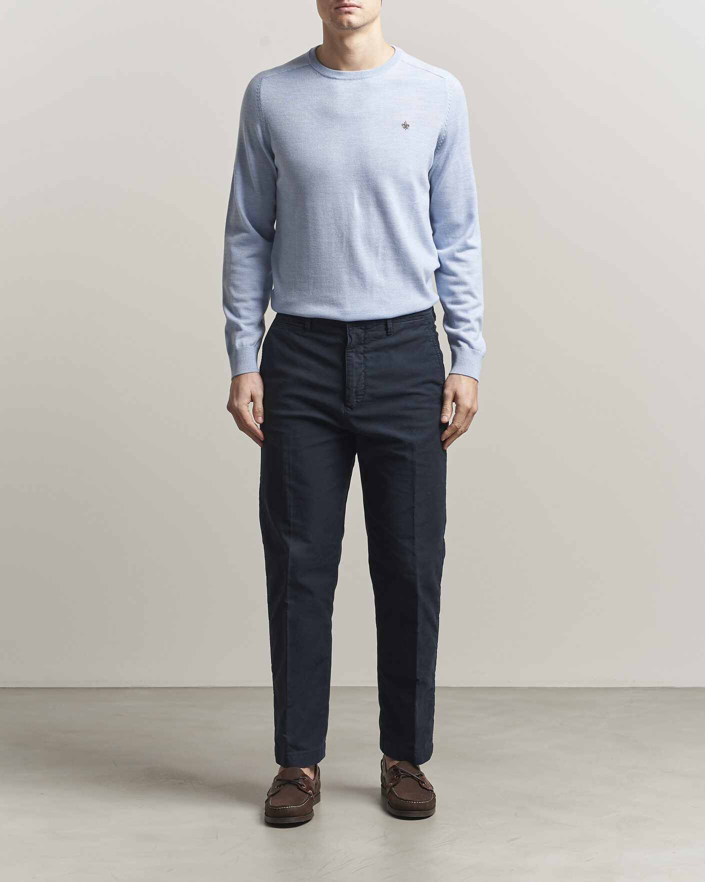 Men | Sweaters & Knitwear | Morris | Merino Oneck Light Blue