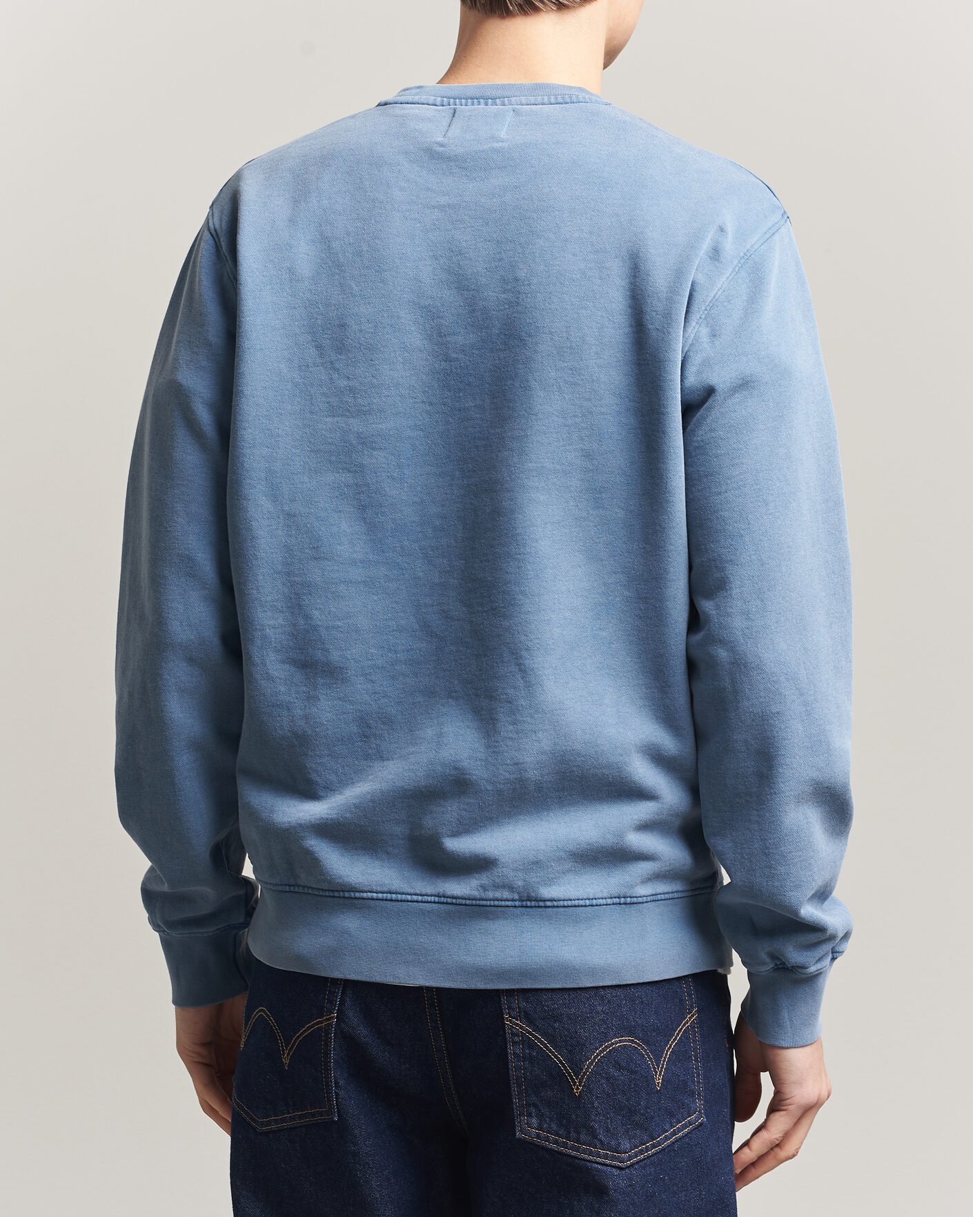 Men | Sweaters & Knitwear | Colorful Standard | Classic Organic Crew Neck Sweat Faded Indigo