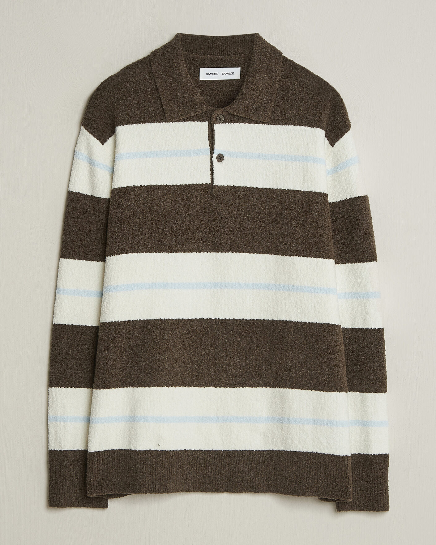 Men | Sweaters & Knitwear | Samsøe Samsøe | Nino Knitted Polo Black Olive/White