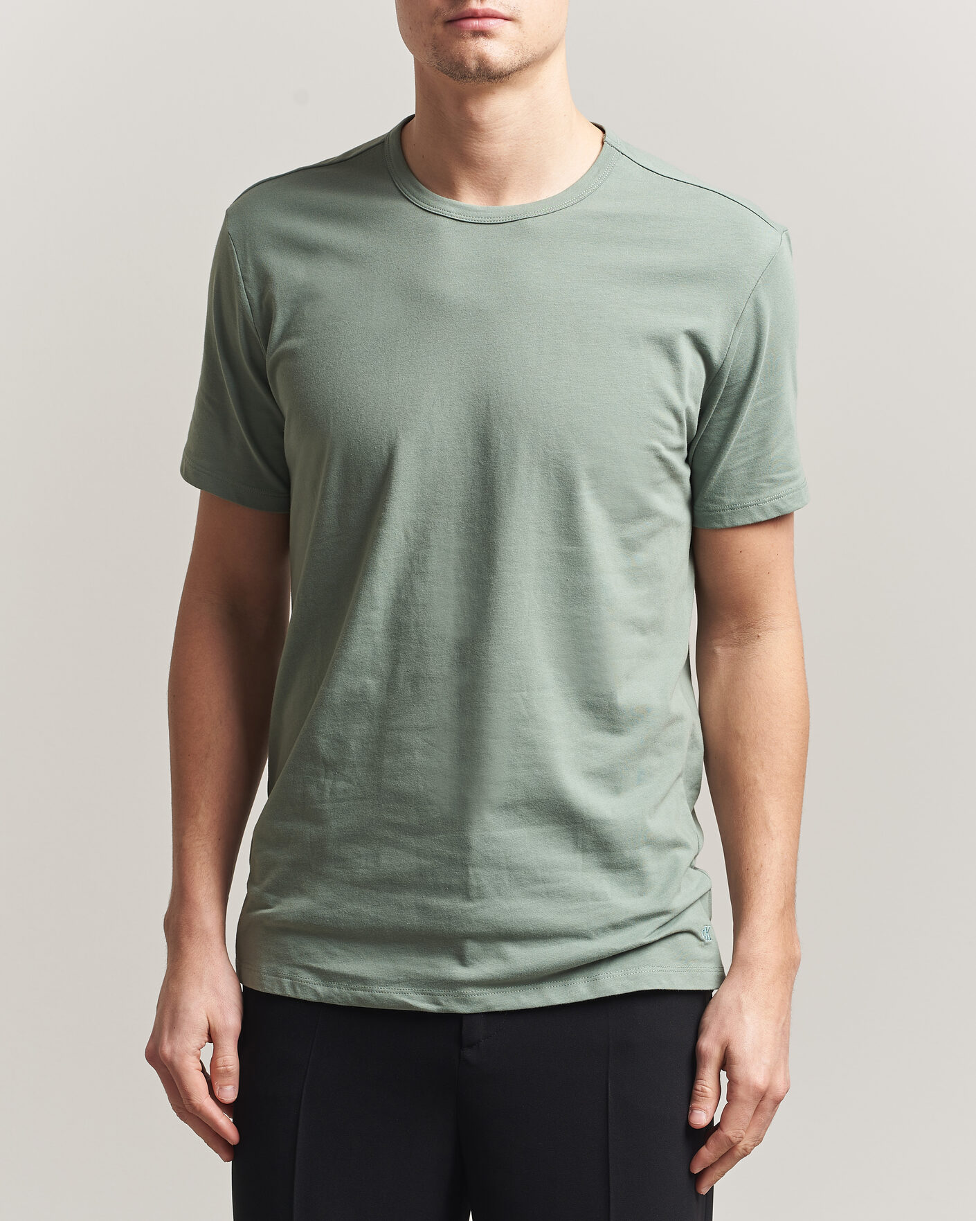 Men | T-Shirts | Calvin Klein | 3-Pack Cotton Stretch Crew Neck T-Shirt Black/Blue/Green