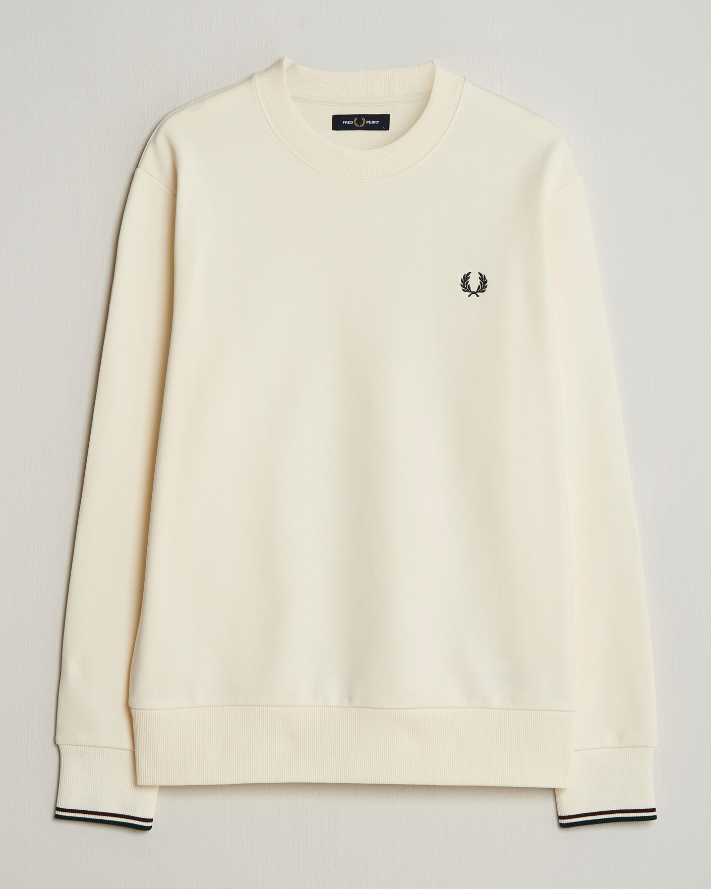 Men | Sweaters & Knitwear | Fred Perry | Crew Neck Sweatshirt Ecru