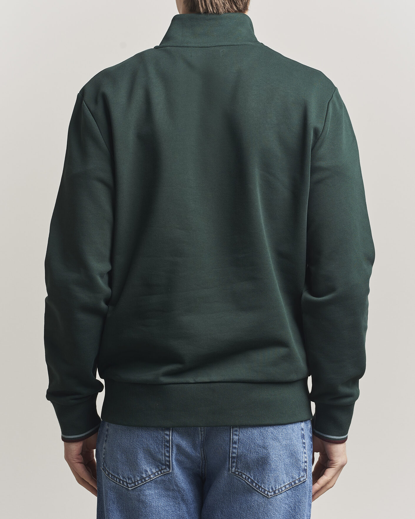 Men | Sweaters & Knitwear | Fred Perry | Half Zip Sweatshirt Grassroots Green