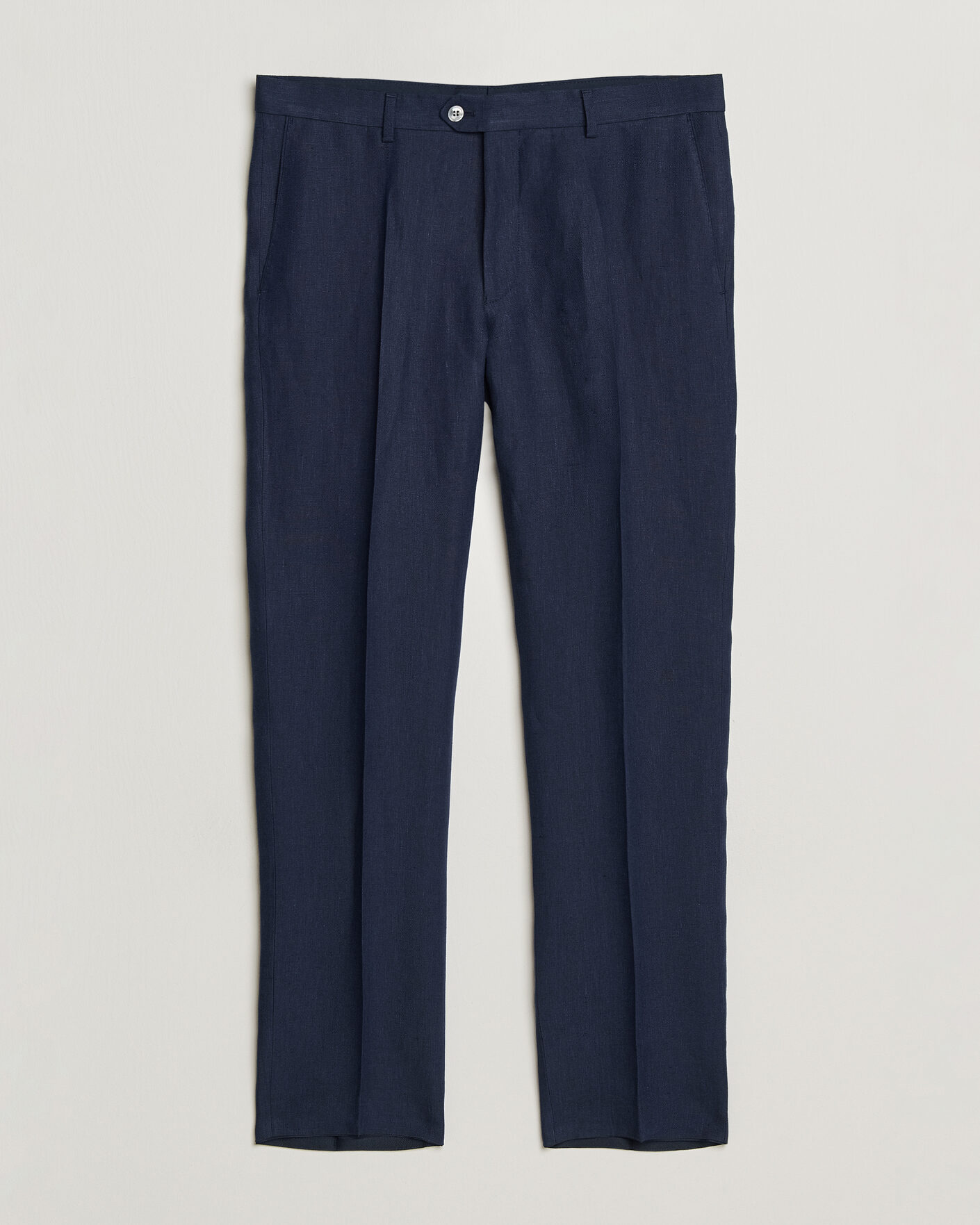 Men | Trousers | Oscar Jacobson | Dandy Linen Trousers Navy