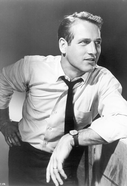 Paul Newman i vit oxfordskjorta